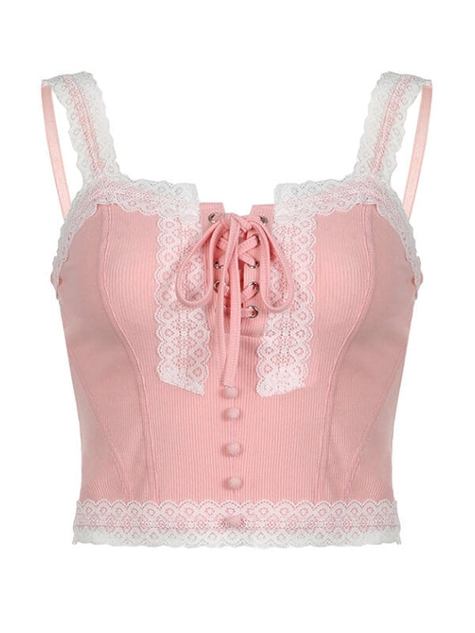 Sweet Pink Lace Camisole