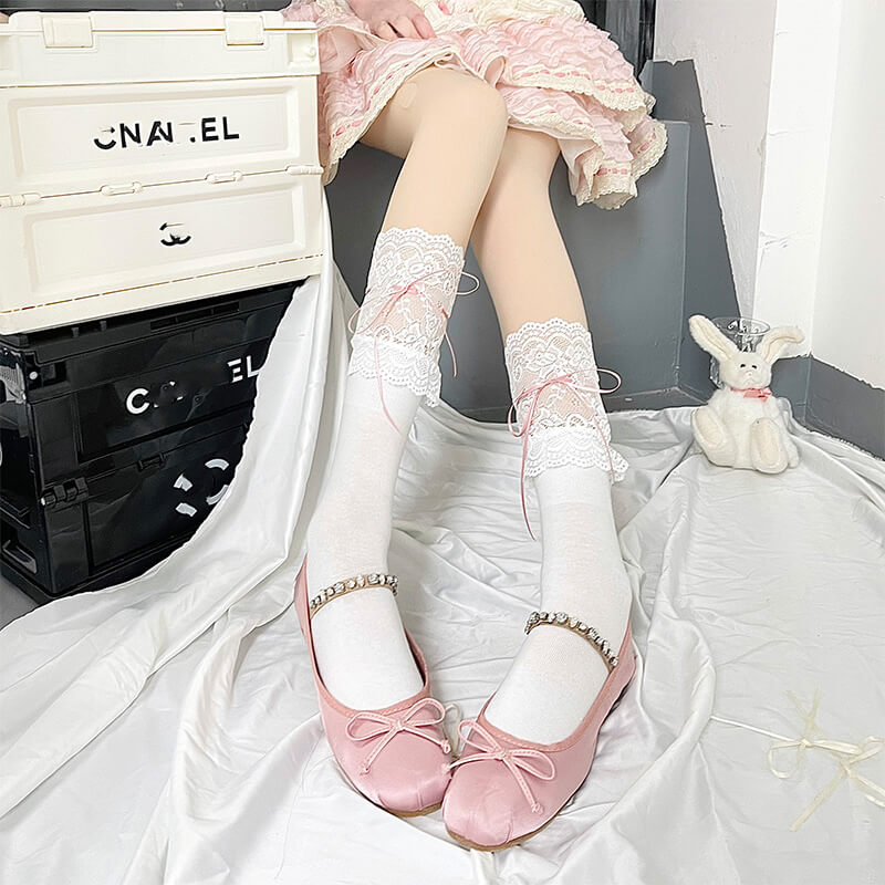 Floral Lolita Lace Stockings