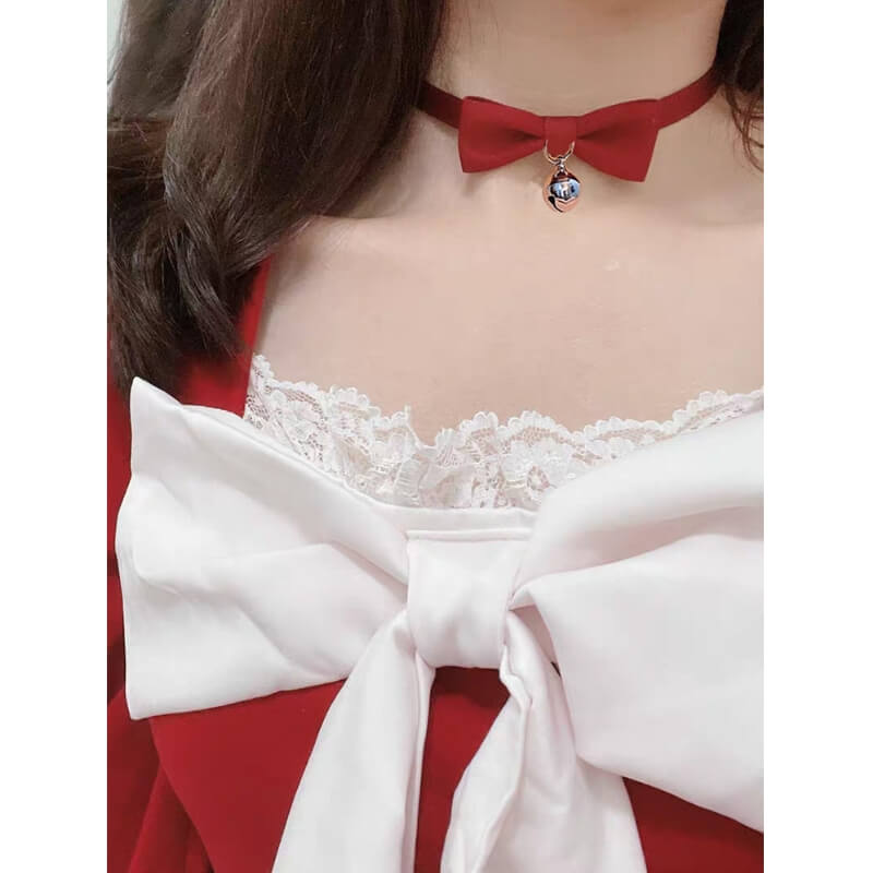 Kawaii Lolita Knot Bow Bell Choker