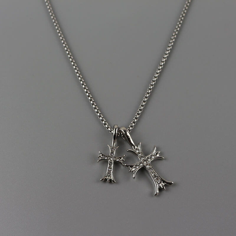 Double Cross Necklace W692