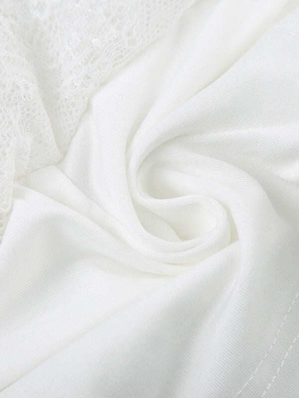 White Elegant Floral Lace Skirt
