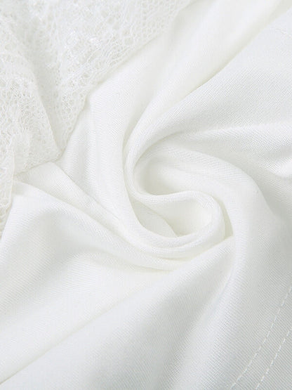White Elegant Floral Lace Skirt