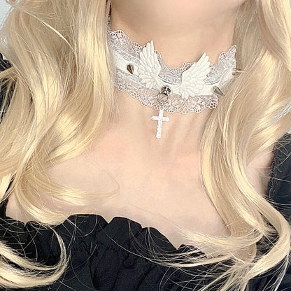 Y2K Angel Wings Choker