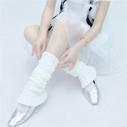 Elegant Knit White Leg Warmers