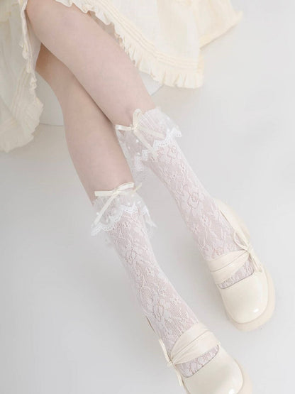 Floral Lace White Socks