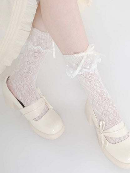 Floral Lace White Socks