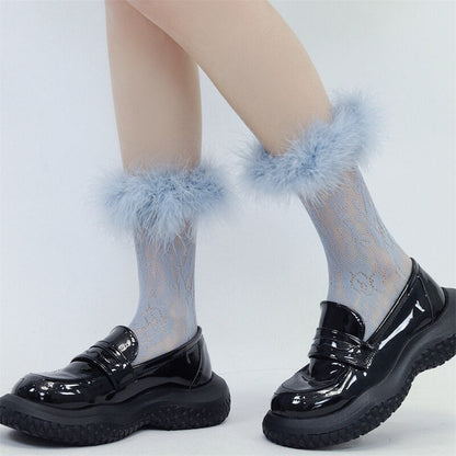 Fluffy Floral Stockings