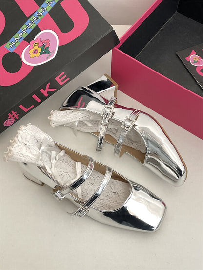 Glitter Silver Lolita Heels