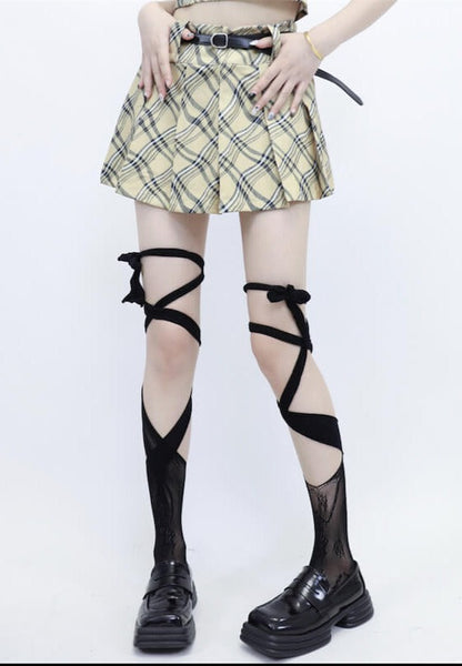 Irregular Lace Straps Stockings