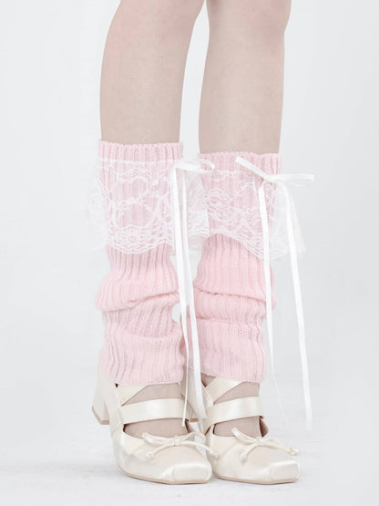 Sweet Knit with Lace Leg Warmers