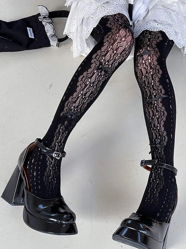 Lolita Bow Lace Tights