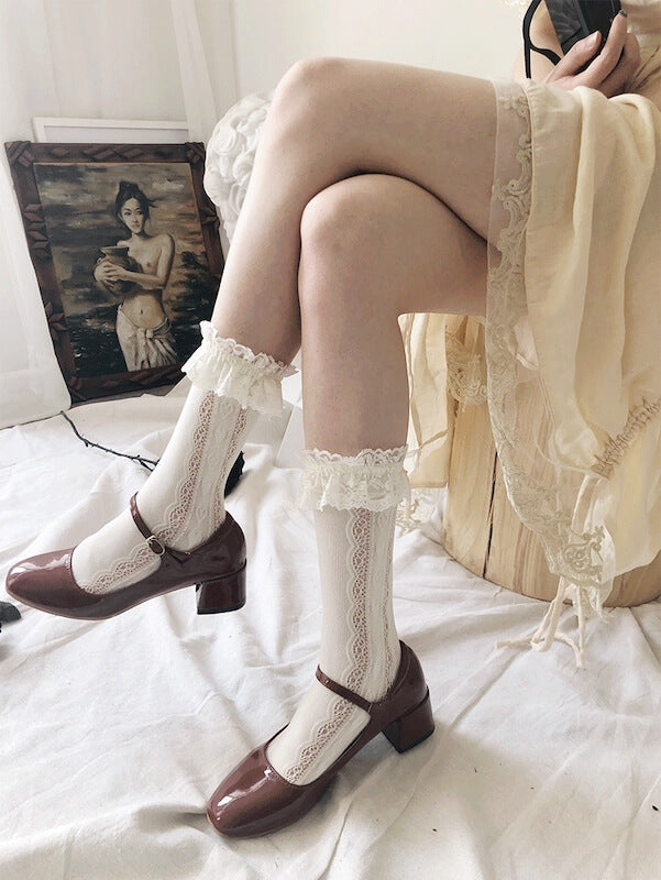 Kawaii Lolita Hearts Socks