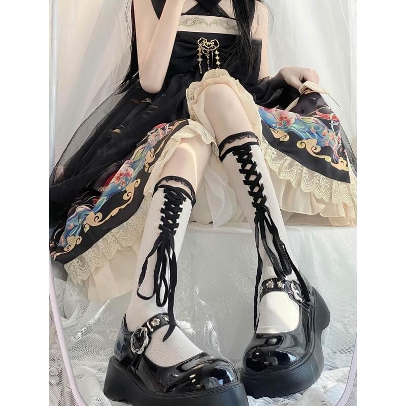 Lolita Lace Ribbon Bandage Stockings