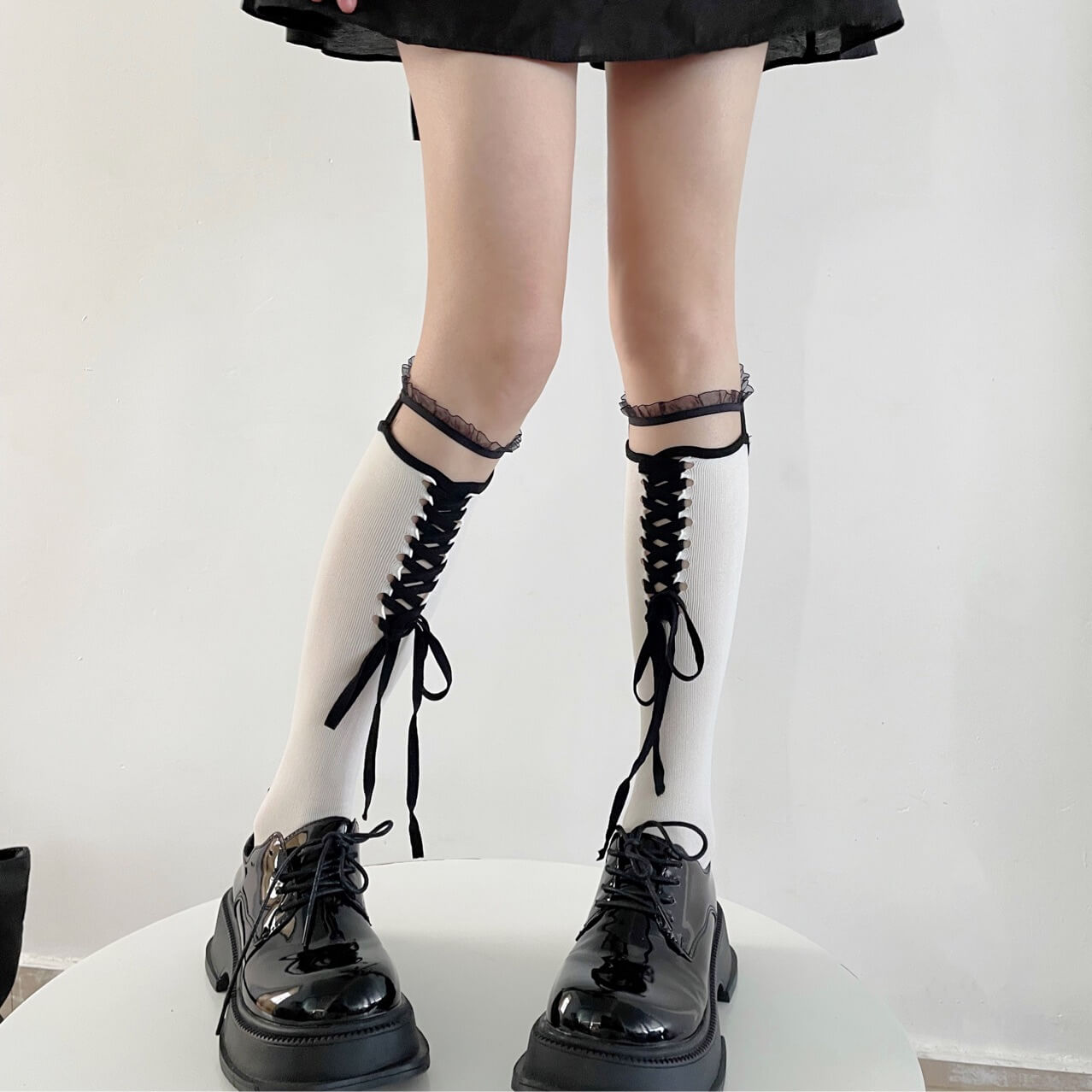 Lolita Lace Ribbon Bandage Stockings