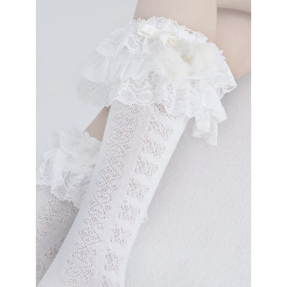 Lolita Layered Plush Ball Stockings