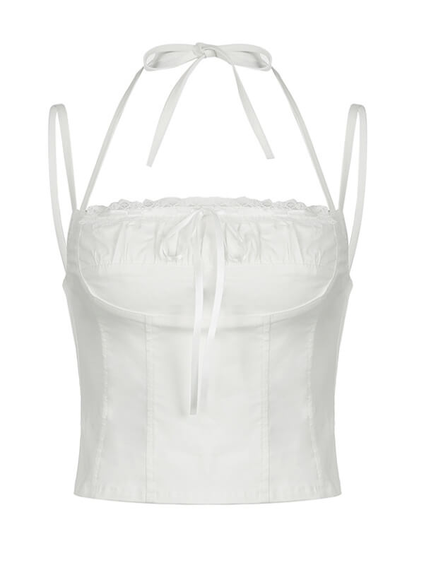Lace White Halter Top