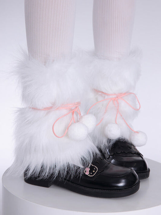 Cute Pompon Furry Leg Warmers