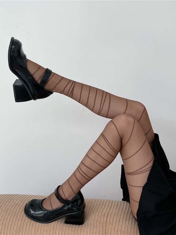 Y2K Punk Lines Tights