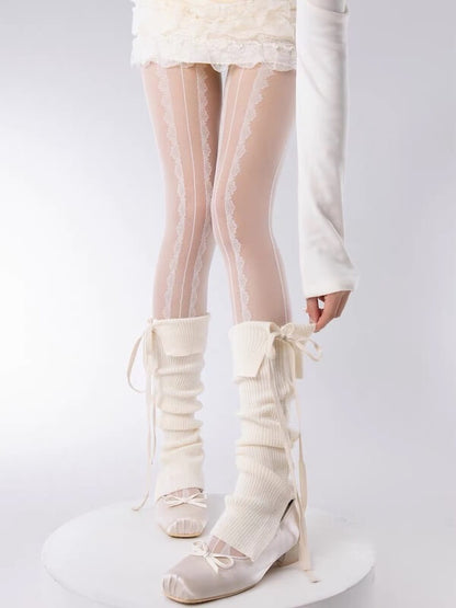 Kawaii Ribbon Ballet Leg Warmers