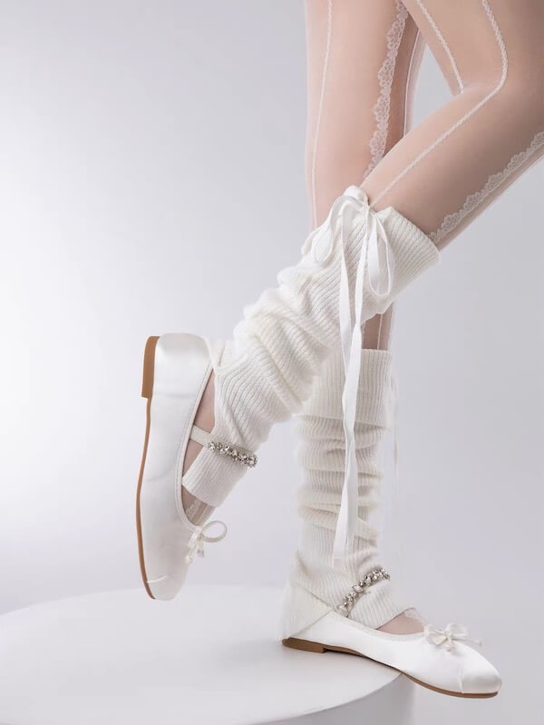 Kawaii Ribbon Ballet Leg Warmers