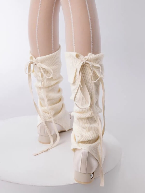Kawaii Ribbon Ballet Leg Warmers
