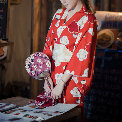 Aesthetic Cherry Blossoms Print Kimono Dress