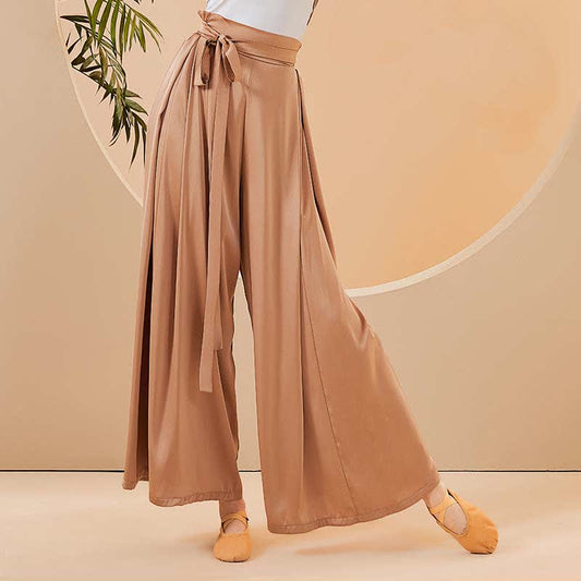 Vintage High Waist Flowy Wide Leg Casual Pants