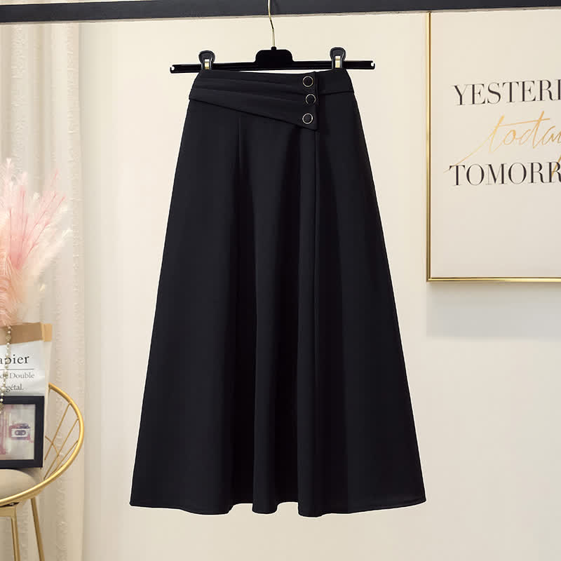 Elegant Button Front Skirt