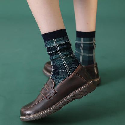 Dark Vintage Plaid Socks