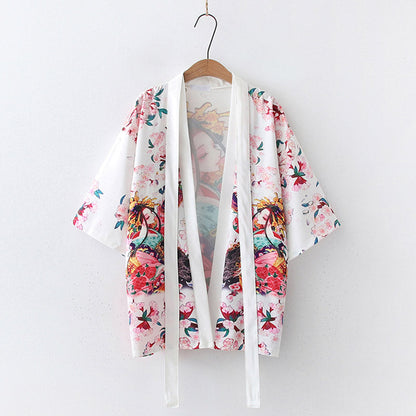 Anime Girl Vintage Kimono Outerwear