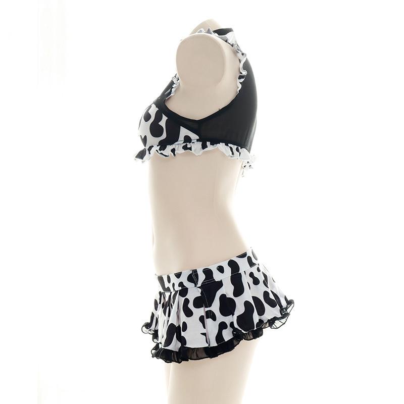 Sweet Maid Dessous-Set mit Cut-Outs und Kuh-Print