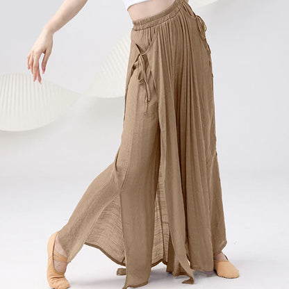 Vintage Flowy Split Wide Leg Casual Pants