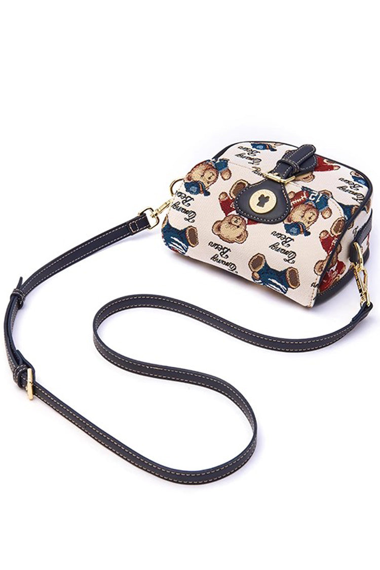 Cartoon Bear Print Crossbody Bag