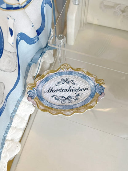 Blue Embroidery Brooch