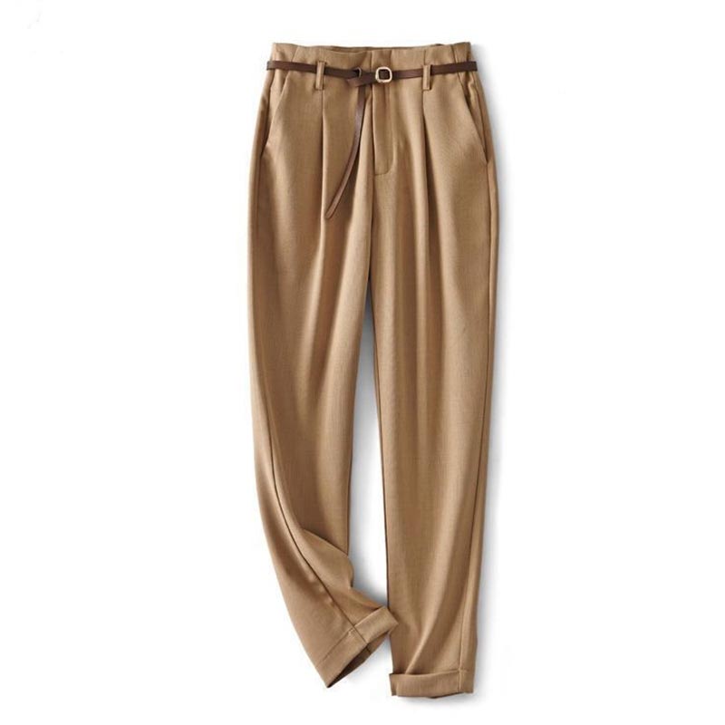 High-Waist Zipper Pocket Suit Pants