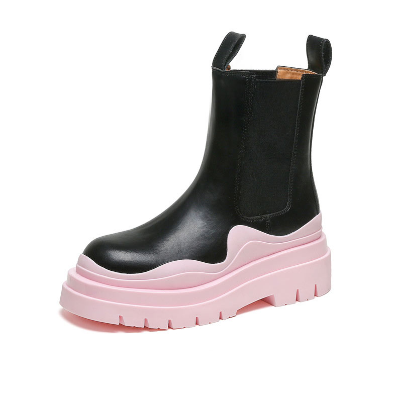 Slip-On Colorblock Platform Boots