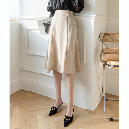 Elegant Button Front Skirt