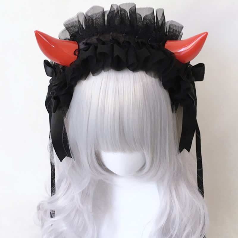 Dark Demon Horn Lace Hair Accessory – Wonderland Case
