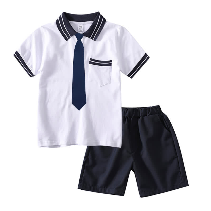 Cute Couple Sailor Collar Dress T-Shirt Shorts