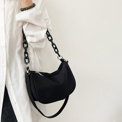 Fashion Black Acrylic Chain Crossbody Bag