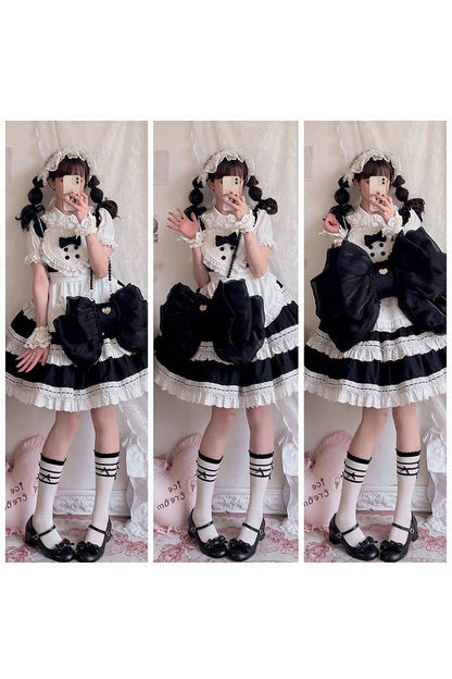 Big Black Bowknot Lolita Backpack