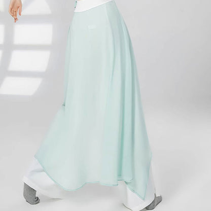 Vintage Blue Flowy Wide Leg Casual Pants