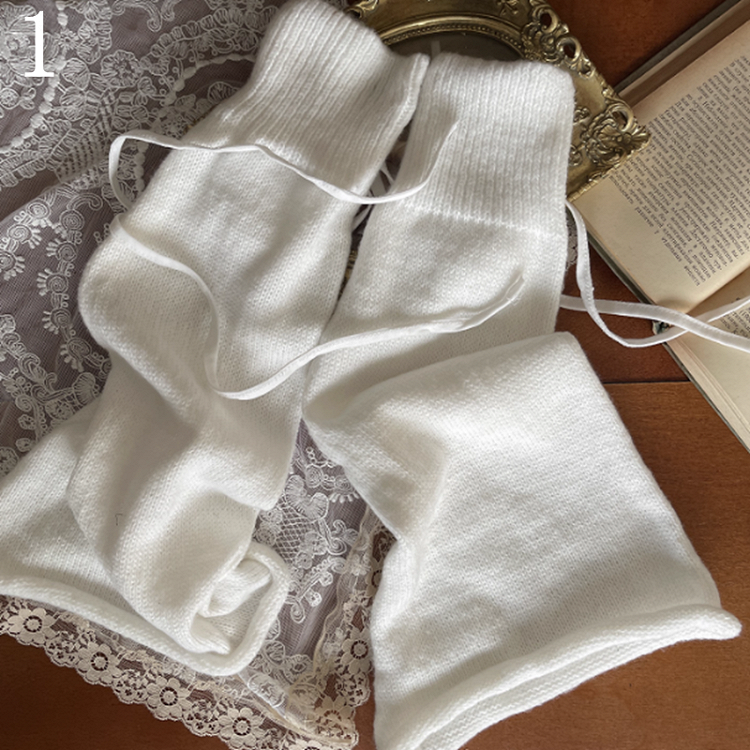 Design /Lace Cut-out Chain Warmers Stockings/Leg White Leg Overknee