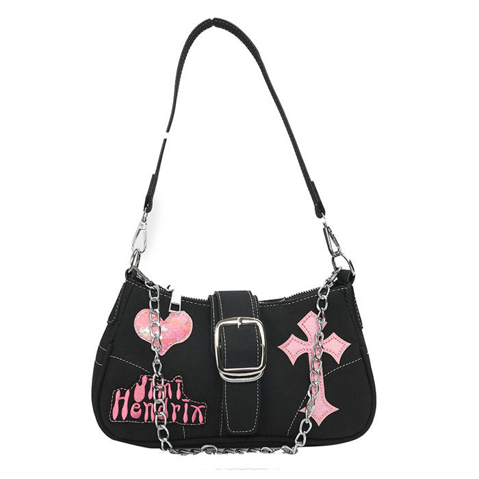 Heart Cross Baguette Bag