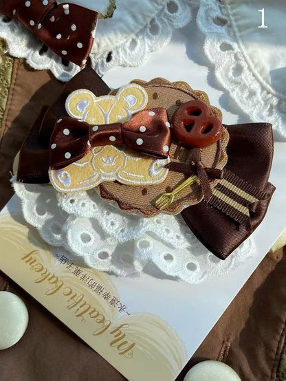 Cookie Options 2 Hairclip Applique Bear Bowknot