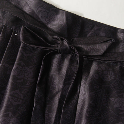 Magnificent Buckle Tassel Shirt High Waist Embroideried Pleated Skirt