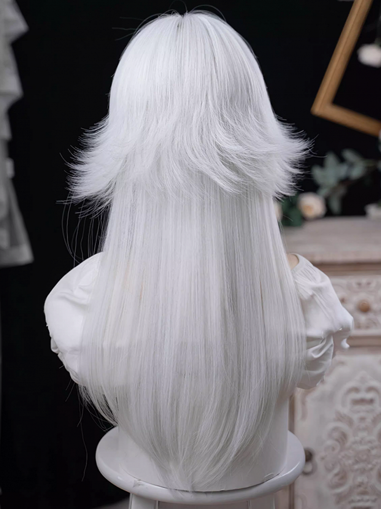 Bangs With White 64CM Wig Full Length