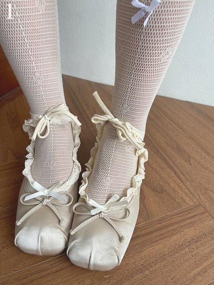 Hollow-out Tights Nude Trim /Lace Socks Butterfly Pattern