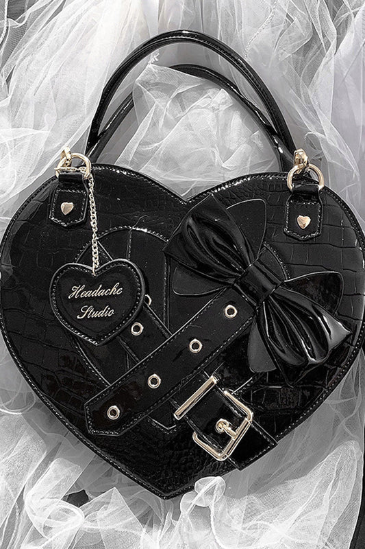Lolita Heart Shaped Bowknot Buckle Bag