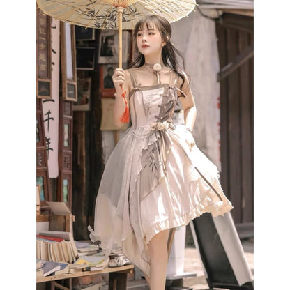 Fairy Brown Cheongsam Dress - Modern Hanfu